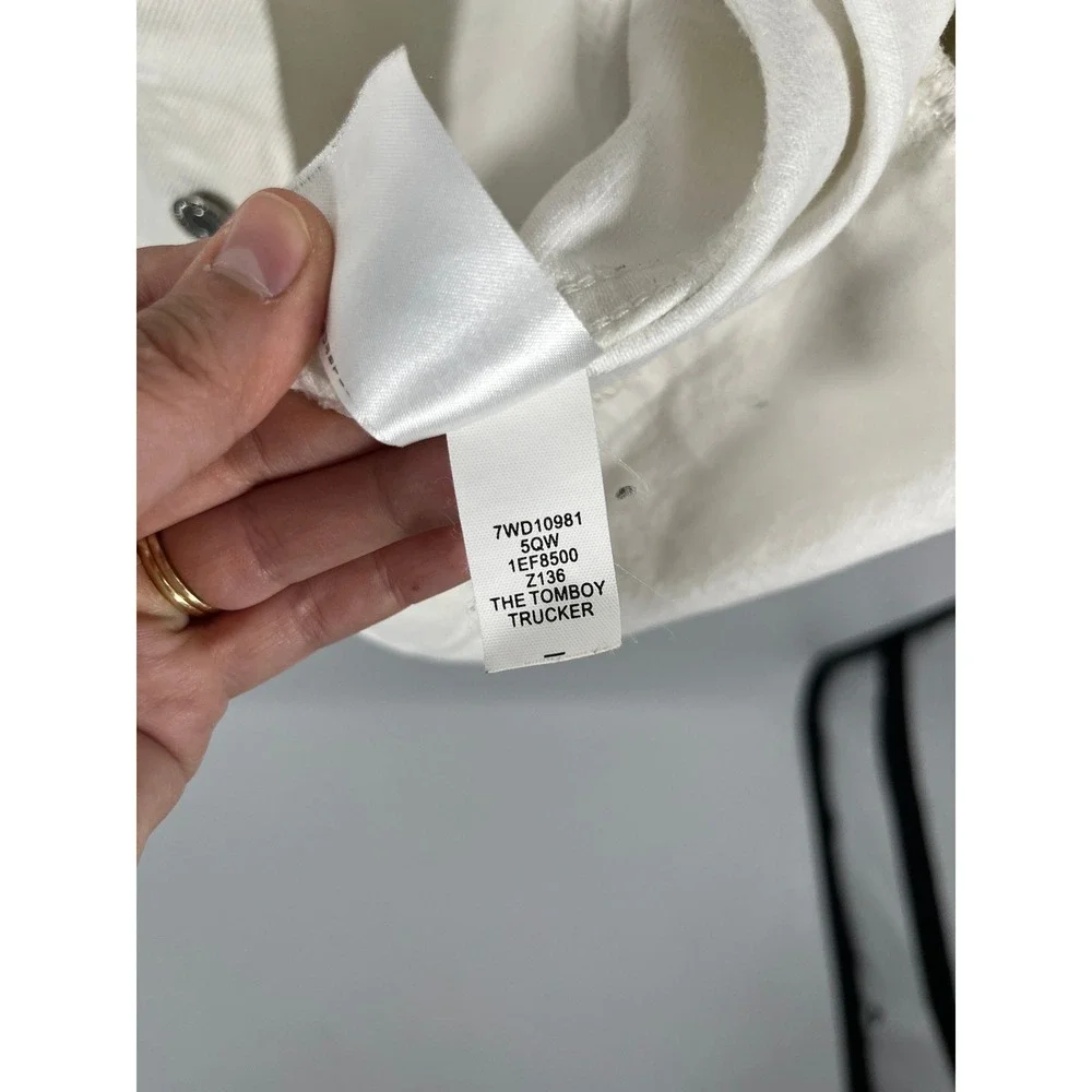 Lucky Brand Tomboy Trucker Denim Jacket XL White 90s Minimalist Capsule Wardrobe